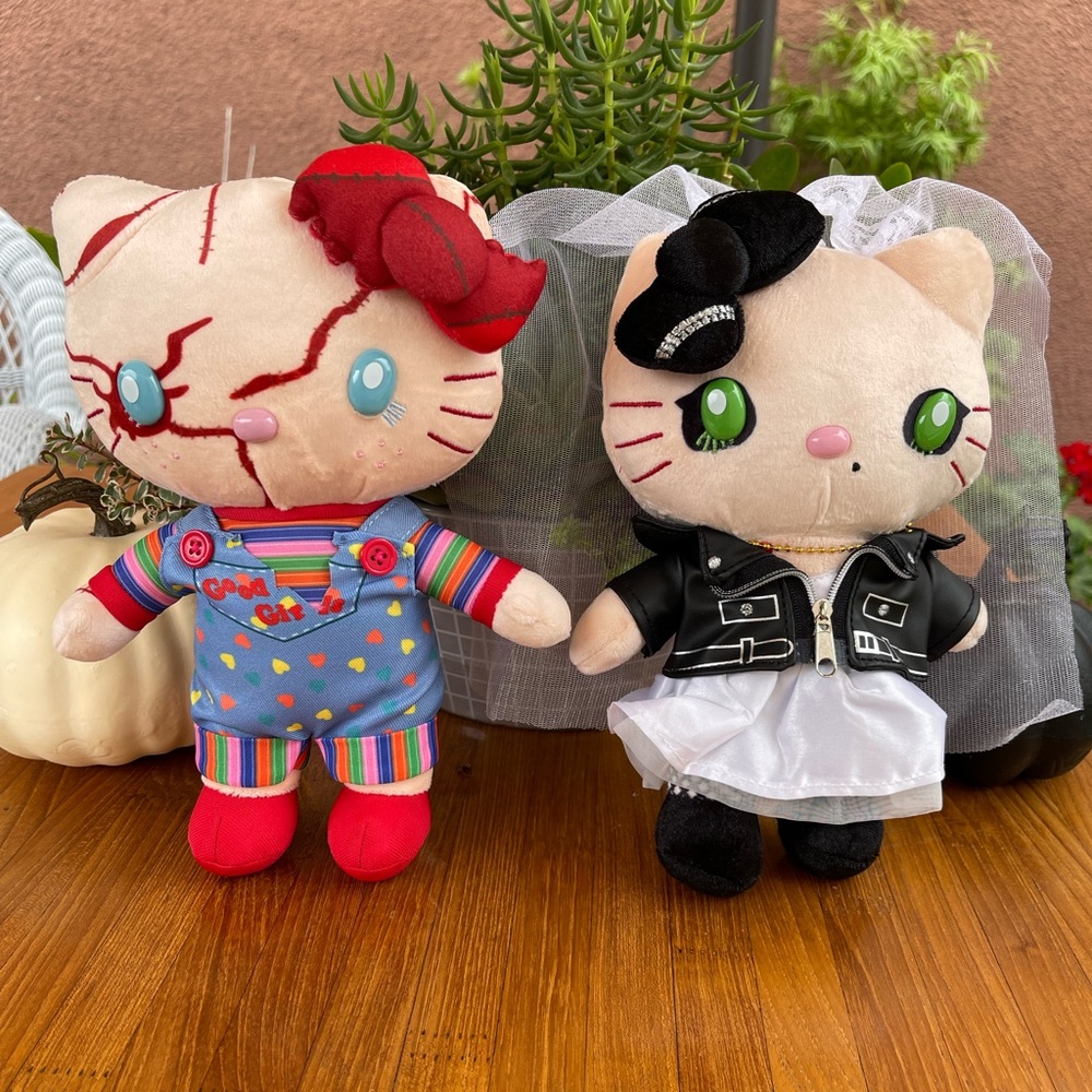 Hello Kitty X Chucky and Tiffany Horror Halloween Plush Dolls